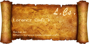 Lorencz Csák névjegykártya